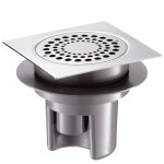 Siphon de sol 150x150 hauteur rglable sortie horizontale d40 - delabie - 683001