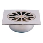 Siphon de sol pour douche abs chrome 140 x 140 mm avec grille valentin 00 462300 000 00