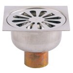 Siphon de sol grille inox sortie verticale 100 x 100 mm d90 mm valentin 00 460200 000 00