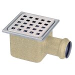 Siphon de sol inox 105x105 sortie horizontale sh40 - gebo - 21. 413