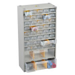 Casier mtallique  tiroirs vario pro avec 36 tiroirs 300 x 140 x 565 mm sori 465620 blanc