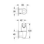 Support mural pour douchette chrom orientable movario - grohe - 28401000