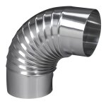 Coude eq90� pliss� aluminium 153 mm ten 392153
