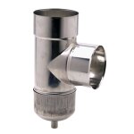 T� pour tubage � 90� ten inox + purge