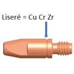 Tubes contact cuivre m8 1, 2 mm pour torche mb36 et mb501 thermacut tz84451x10