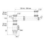 Tubulure pour vier 2 cuves entraxe 160  360mm avec prise mal et siphon - valentin - 00 778100 001 00 ...