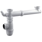 Tubulure pour vier 2 cuves avec siphon et prise mixte - valentin - 00 780200 001 00