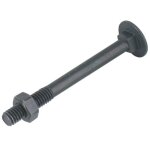 Ultima visser fixer coller boulon pour bois tte ronde  collet carr acier zingu noir 7x45 bote de ...