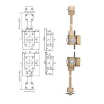 Verrou 4 points zenith 1550 haut et bas  bouton cylindre de 45mm droit - iseo - 15500451. 5
