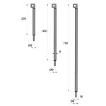 Verrou aluminium en applique atlas l 450mm noir - fapim - 3724 23