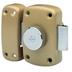 Verrou � bouton cyclop p�ne de longueur 110 mm cylindre de 40 mm bronze vachette 16200000