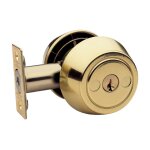 Verrou tubulaire double entr�e � axe r�glable 60 - 70 mm laiton poli tesa 517u0lp