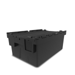 Axess industries bac navette 600 x 400 avec couvercle - uni volume 40 l coloris bac noir