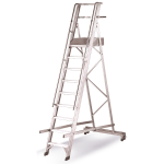 Axess industries escabeau mobile repliable professionnel nbre de marches 11 haut. travail. . .
