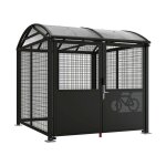 Axess industries abri cycles scuris modle fermeture par digicode + grillage peint