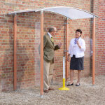 Axess industries abri fumeurs version bois