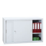 Axess industries armoire basse m�tallique � portes coulissantes monobloc noire mod�le monobloc