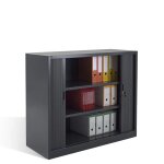 Axess industries armoire basse  rideaux coulissants - hauteur 1050 mm coloris anthracite