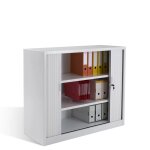 Axess industries armoire basse  rideaux coulissants - hauteur 1050 mm coloris blanc