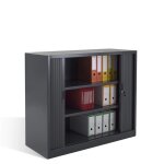 Axess industries armoire basse  rideaux coulissants - hauteur 1350 mm coloris anthracite