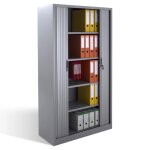 Axess industries armoire haute  rideaux coulissants - hauteur 1950 mm coloris alu