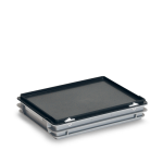 Axess industries bac europe 400 x 300 avec couvercle � charni�res haut. ext. 80 mm coloris. . .