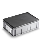 Axess industries bac europe 600 x 400 avec couvercle � charni�res haut. ext. 135 mm . . .