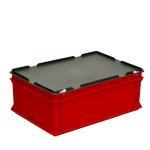 Axess industries bac europe 600 x 400 avec couvercle � charni�res haut. ext. 235 mm . . .