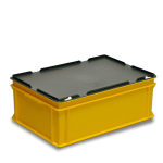 Axess industries bac europe 600 x 400 avec couvercle � charni�res haut. ext. 235 mm . . .