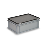 Axess industries bac europe 600 x 400 avec couvercle � charni�res haut. ext. 185 mm . . .