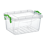 Axess industries bac plastique de rangement transparent avec couvercle volume 13, 7 l