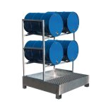 Axess industries bac de r�tention acier galvanis� � chaud 4 f�ts couch�s