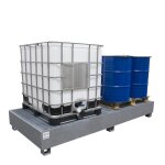 Axess industries bac de r�tention acier galvanis� � chaud - 8 f�ts ou 2 ibc - 50% de r�tention