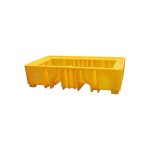 Axess industries bac de r�tention plastique 1238l sans caillebotis - 2 ibc coloris jaune