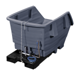 Axess industries benne basculante en poly�thyl�ne volume 300 l coloris gris