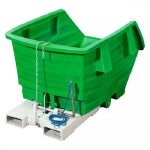 Axess industries benne basculante en poly�thyl�ne volume 300 l coloris rouge
