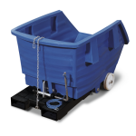 Axess industries benne basculante sur roues en poly�thyl�ne volume 300 l coloris bleu