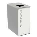 Axess industries borne de tri s�lectif design volume 75 l coloris corps blanc . . .