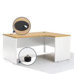 Axess industries bureau d'angle pitement plein dim. plateau lxp 1400 x 800 mm angle. . .