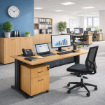 Axess industries bureau individuel pi�tement l dim. plateau lxp 1600 x 800 mm coloris. . .