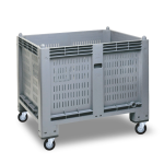 Axess industries caisse palette plastique ajoure 1200 x 800 pitement 4 roues piv. dont 2. . .