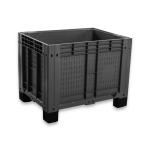Axess industries caisse palette plastique l�g�re pleine 800 x 600 pieds coloris noir