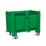 Axess industries caisse palette plastique pleine couleur 1200 x 800 pi�tement 4 roues piv. . . .