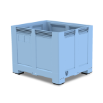 Axess industries caisse palette plastique pleine renforce haute 1200 x 1000 pitement 4 pieds