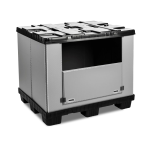 Axess industries caisse palette plastique pliable souple avec trappe 1200 x 800 pi�tement 9. . .