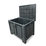 Axess industries caisse palette plastique recycl� verrouillable 1200 x 800 pi�tement 4 pieds