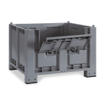 Axess industries caisse palette plastique avec trappe d'acc�s 1200 x 800 - 600 l pi�tement 4. . .