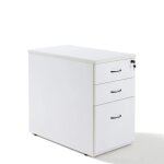 Axess industries caisson bois  hauteur bureau - 3 tiroirs prof. 80 cm coloris blanc