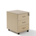 Axess industries caisson de bureau bois mobile - 3 tiroirs coloris chne clair