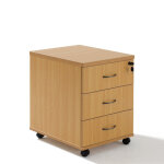 Axess industries caisson de bureau bois mobile - 3 tiroirs coloris htre